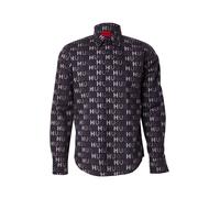 HUGO Camicia 'Ermo' talpa / greige / grigio chiaro / nero Uomo HUGO M