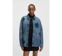 HUGO Camicia in denim rigido con cuori stampati - Style Garesa_2_B, 50544492 Blu S