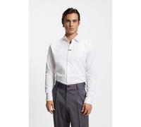 HUGO Camicia modern fit in cotone elasticizzato con allacciatura nascosta - Style Valerio, 50554768 Bianco 41