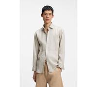 HUGO Camicia moderno fit in seersucker a righe - Style Valerio, 50566499 Strisce beige 44