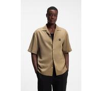 HUGO Camicia oversize con bordo con logo scomposto - Style Espino, 50560593 Beige XXL