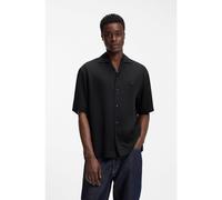 HUGO Camicia oversize con bordo con logo scomposto - Style Espino, 50560593 Nero S