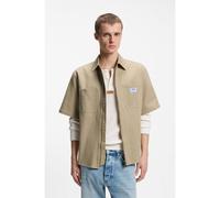 HUGO Camicia oversize in cotone elasticizzato - Style Ekyzo, 50565386 Beige M