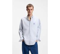 HUGO Camicia oversize in cotone Oxford con ricamo del logo - Style Ebalto_BD, 50561280 Celeste XL