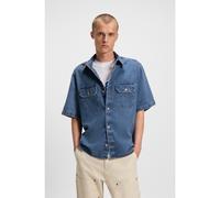 HUGO Camicia oversize in denim blu con cuciture a contrasto - Style Ekyno, 50545213 Blu scuro L