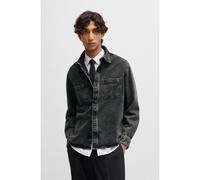 HUGO Camicia oversize in denim con tasche applicate - Style Erato, 50534220 Grigio scuro S