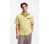 HUGO Camicia oversize in lino e cotone - Style Exolino, 50560617 Giallo XS