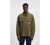 HUGO Camicia oversize in misto cotone lavorato - Style Ekynone, 50534184 Oliva M