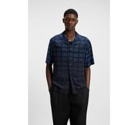 HUGO Camicia oversize in popeline con stampa a quadri - Style Espino, 50545317 Blu a motivi XL