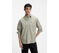HUGO Camicia oversize in popeline di cotone a righe - Style Ebalto_1, 50572451 Beige a motivi M