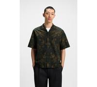 HUGO Camicia oversize in popeline di cotone stampata - Style Espino, 50545377 Verde a motivi S