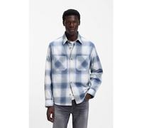 HUGO Camicia oversize in twill di cotone a quadri - Style Erato, 50556642 Blu a motivi L