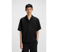 HUGO Camicia oversize in twill di misto lana - Style Espino, 50549774 Nero XXL