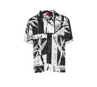 HUGO Camicia oversized fit stampata con colletto aperto - Style Exolino, 50566051 Nero a motivi XL