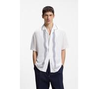 HUGO Camicia oversized fit stampata con colletto aperto - Style Exolino, 50566051 Bianco XL