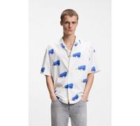 HUGO Camicia relaxed fit con logo stampato - Style Eligino, 50561691 Bianco a motivi L