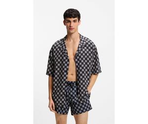 HUGO Camicia relaxed fit con stampa floreale - Style BEACH SHIRT RELAXED, 50540065 Blu scuro S