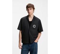HUGO Camicia relaxed fit con stampa sul petto e revers - Style Eligino, 50566624 Nero M
