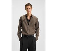 HUGO Camicia relaxed fit in flanella di cotone spazzolato - Style Emero, 50549740 Grigio L