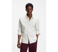HUGO Camicia relaxed fit in flanella di cotone spazzolato - Style Emero, 50549740 Righe bianche S