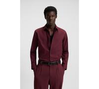 HUGO Camicia relaxed fit in flanella di cotone spazzolato - Style Emero, 50549740 Rosso scuro XXL