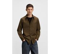 HUGO Camicia relaxed fit in morbido twill con colletto stile Kent - Style Egrin, 50541392 Kaki M