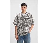 HUGO Camicia relaxed fit in popeline di cotone con stampa - Style Eligino, 50549768 A disegni XS
