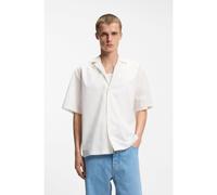 HUGO Camicia relaxed fit in popeline di cotone con stampa - Style Eligino, 50560698 Righe bianche M