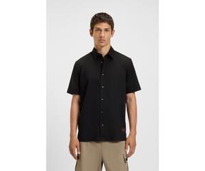 HUGO Camicia relaxed fit in tela di cotone elasticizzato - Style Ebor, 50475668 Nero M