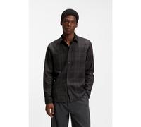 HUGO Camicia relaxed fit in twill di cotone Principe di Galles - Style Egrin, 50570476 Marrone a motivi XS