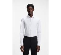 HUGO Camicia slim fit in popeline di cotone lavorato - Style Kamir, 50566484 Bianco 40