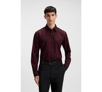 HUGO Camicia slim fit in popeline di cotone stampato - Style Ermo, 50545349 Rosso a motivi XL