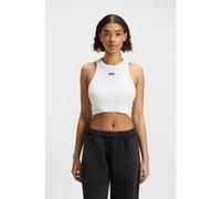HUGO Canotta in cotone elasticizzato con targhetta con logo - Style Baby Tank_B, 50511450 Bianco XL