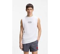 HUGO Canotta in jersey di cotone con logo stampato - Style RAY BEACH_TANK_LOOSE, 50555581 Bianco S