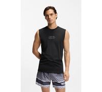 HUGO Canotta in jersey di cotone con logo stampato - Style RAY BEACH_TANK_LOOSE, 50555581 Nero S