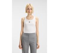 HUGO Canotta in misto cotone con logo scomposto ricamato - Style Datamia, 50514489 Bianco XL