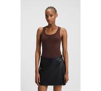 HUGO Canotta in misto cotone con logo scomposto ricamato - Style Datamia, 50514489 Marrone scuro XS