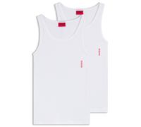 HUGO Canotte intime in cotone elasticizzato a coste in confezione da due - Style TANK TOP TWIN PACK, 50469778 Bianco M