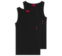 HUGO Canotte intime in cotone elasticizzato a coste in confezione da due - Style TANK TOP TWIN PACK, 50469778 Nero S