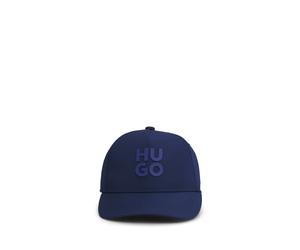 HUGO Cappellino per bambini in tessuto stropicciato con logo scomposto - Style G00314/84N52, G00314 Blu scuro 54