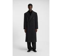 HUGO Cappotto doppiopetto relaxed-fit in lana e alpaca - Style Manus2541, 50549270 Nero M