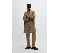 HUGO Cappotto regular fit a quadri pied-de-poule con chiusura nascosta - Style Maver2432, 50518127 Marrone a motivi M