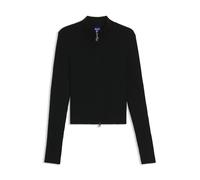 HUGO Cardigan a coste con tirante della zip con logo - Style Sestry_B, 50548140 Nero XS