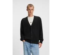HUGO Cardigan relaxed fit con lavorazione a coste - Style Sonnick, 50543776 Nero S
