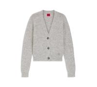 HUGO Cardigan relaxed fit con logo scomposto ricamato - Style Sarendie, 50554919 Grigio chiaro L