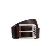 HUGO Cintura in pelle con fibbia con logo - Style Gelio-C_Sz40, 50480441 Marrone scuro 80