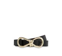 HUGO Cintura in pelle italiana con fibbia a fiocco color oro - Style Vita_Sz15, 50554103 Nero 80