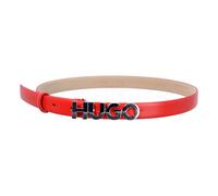 Hugo - Cintura in Pelle Rossa con Logo Zula - - Accessories - Donna - Rosso - 90 CM