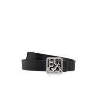 HUGO Cintura reversibile in pelle italiana con fibbia con logo scomposto - Style Petrissa_Sr20, 50548474 Nero 85
