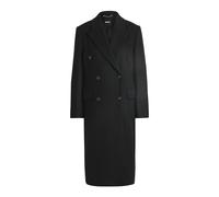 Hugo, ,Coats ,Donna ,Nero ,L Cappotto Formale Lungo in Twill Doppiopetto